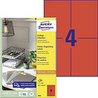 Avery Zweckform 3456 Universal-Etiketten, 105 x 148 mm, rot, 400 Stück/Packung