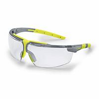 Safety glasses Uvex 6108, w/ dioptre correction +1.0, grey/lime, clrlss lens