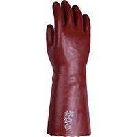 Ultimate R240 PVC Chemical Resistant Gauntlet 16   Red Size 9.5 (Pair)