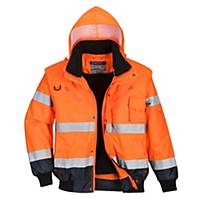 Portwest® C465 Bomber Hi-Vis Waterproof Jacket 3in1, Size M, Orange