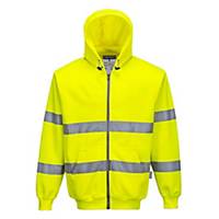 Portwest B305 hi-viz sweater met kap, fluo geel, maat XL, per stuk