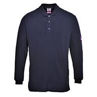 Portwest FR10 polo with long sleeves, navy blue, size 4XL, per piece