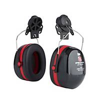 Helmet ear muffs 3M Peltor Optime III, 34 dB, black/red