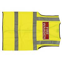 Leo High Visibility Waistcoat Fire Warden Logo Yellow Large