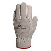 Delta Plus FCN29 Leather Gloves, Size 10, Beige, 12 Pairs