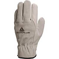 Delta Plus FCN29 Leather Gloves, Size 11, Beige, 12 Pairs
