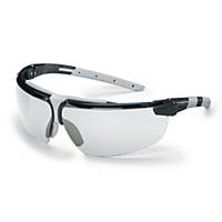 Sikkerhedsbriller Uvex i-3, klare linser, sort/lysegrå