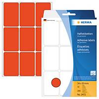 Herma Universal-Etiketten 2472, 34 x 53mm (LxB), rot, 288 Stück