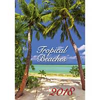 Tropical Beaches - mesačné medzinárodné kalendárium, 14 listov, 31,5 x 45 cm