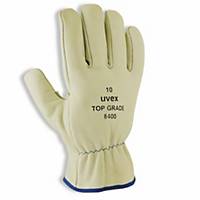 Cowhide prot. gloves Uvex top grade 8400, EN388 2133, size 10, PKG of 10 pairs
