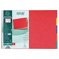 Exacompta Dividers A3 - Multi-Coloured, Pack of 5