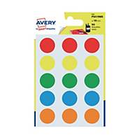 Avery Dot Label 19mm Assorted Colour - Pack of 90