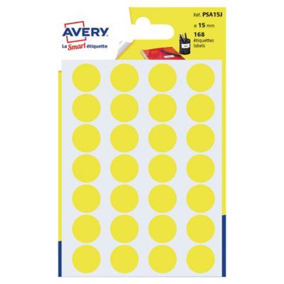 Avery  Dot Labels 15mm Yellow Pack of 168