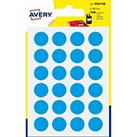 Etiketten Avery Zweckform PSA15B, 15 mm, rund, blau, Packung à 168 Stück