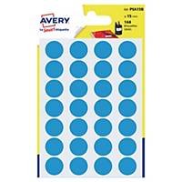 Avery színes címke, Ø 15 mm, kék, 168 címke/csomag