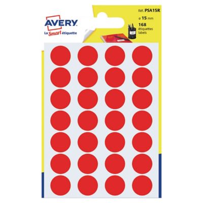 Avery Dot Labels 15mm Red Pack of 168