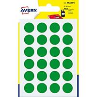 Étiquettes Avery Zweckform PSA15V, 15 mm, rondes, vert, paq. 168 unités