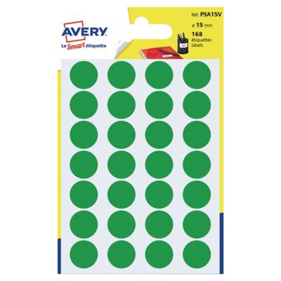 Avery Dot Labels 15mm Green Pack of 168