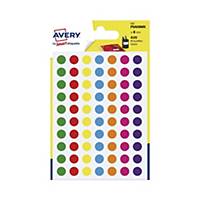 Kółka do zaznaczania Avery Zweckform, 420 etyk./op., Ø08 mm, mix kolorów