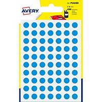 Étiquettes Avery Zweckform PSA08B, 8 mm, rondes, bleu, paq. 490 unités