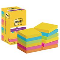 Notes Post-it Super Sticky - 47,6 x 47,6 mm - Carnival - 12 blocs x 90 feuilles