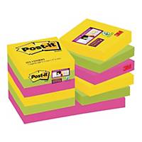 Karteczki Post-it® Super Sticky, Carnival, 46,7x46,7mm, 12x90 sztuk