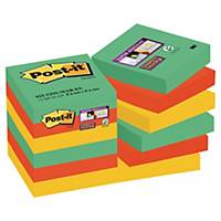 Pack 12 blocos 90 notas adesivas Post-it Super Sticky - cores Marraquexe