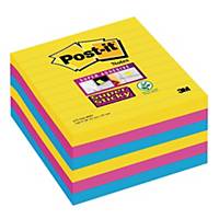 Post-it® Super Sticky XL, Carnival, w linię, 101x101mm, 6x90 sztuk