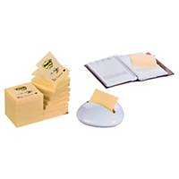 Pack 16 Blocos notas adesivas Post-it Z-Notes amarelo + Dispensador branco
