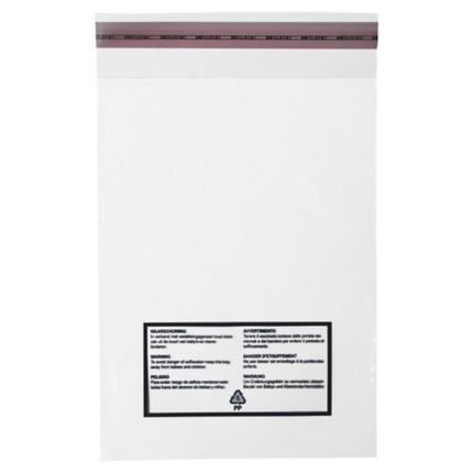 Pack de 100 bolsas de plástico con cierre adhesivo 40 micras 230x310mm