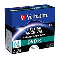 Verbatim M-Disc Dvdr 4X Incase 4.7Gb - Pack Of 5