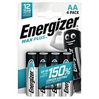 Energizer Max Plus AA alkaline batterij, per 4 batterijen