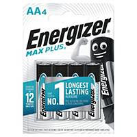 Batteri Energizer® Alkaline Max Plus™, AA, 1,5 V, pakke a 4 stk.