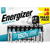 Batterien Energizer Max Plus AA, LR6/E91/AM3/Mignon, Packung à 8 Stück