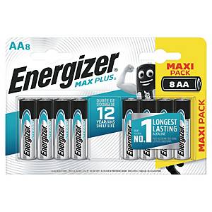 Batteri Energizer® Alkaline Max Plus™, AA, 1,5 V, pakke a 8 stk.