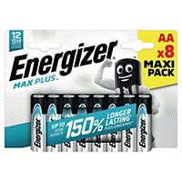 Pack de 8 piles Energizer alcaline Max Plus AA/LR6