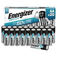 Energizer Alkaline Batteries Max Plus, AA, Pack of 20