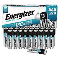Baterie Energizer Max Plus, AAA/LR03, alkalické, 20 ks v balení