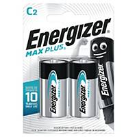 Batteri Energizer® Alkaline Max Plus™, C, 1,5 V, pakke a 2 stk.