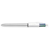 Bic® 4 colours ballpoint pen, shine silver