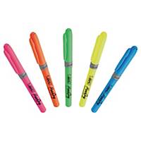 Bic® Grip hightlighter, pen, chisel tip, assorted colours, pack of 5