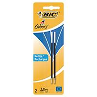 Bic® refill 4 colours + Bic® pen desk, blue, pack of 2