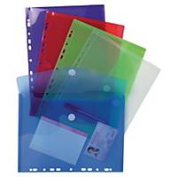 Exacompta punched envelopes A4 PP transparant assorted colours - pack of 5