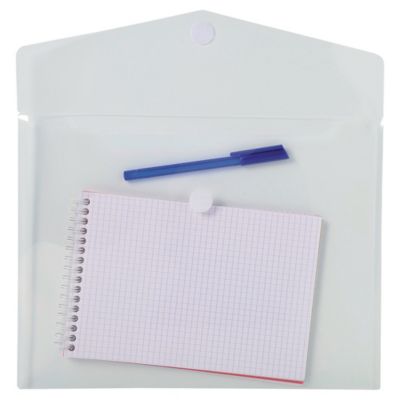 Chemise Enveloppe Plastique Rose - Fermeture Velcro, Format A4, Pour Documents, Transparente - 2