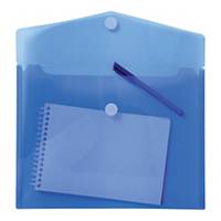 Exacompta Translucent Polypropylene A4 Envelope Wallets, Blue - Pack 5