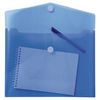 Exacompta documenthoezen A4 met velcrosluiting transparant blauw - pak van 5