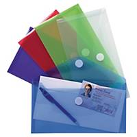 Exacompta envelope pockets transparant assorted colours - pack of 5