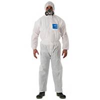 ALPHATEC 1500 PLUS COVERALL CHEMICAL PROTECTION SMS LARGE WHITE