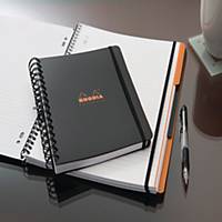 Rhodia Hardback Wirebound Notebook, A5, Lined & Margin - Black