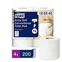 Tork 100120 T4 Extra Soft Conventional Toilet Roll 2 Ply 200 Sheet - Pack of 4